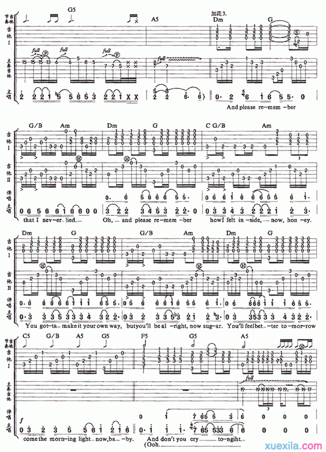 dont cry吉他谱