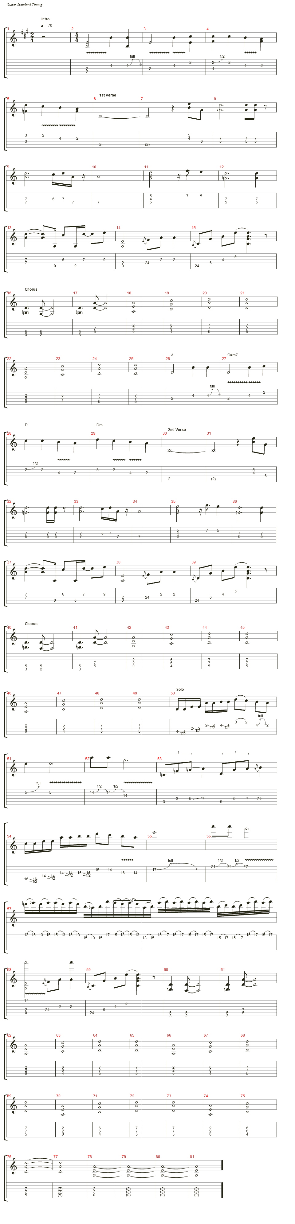 never say goodbye吉他谱