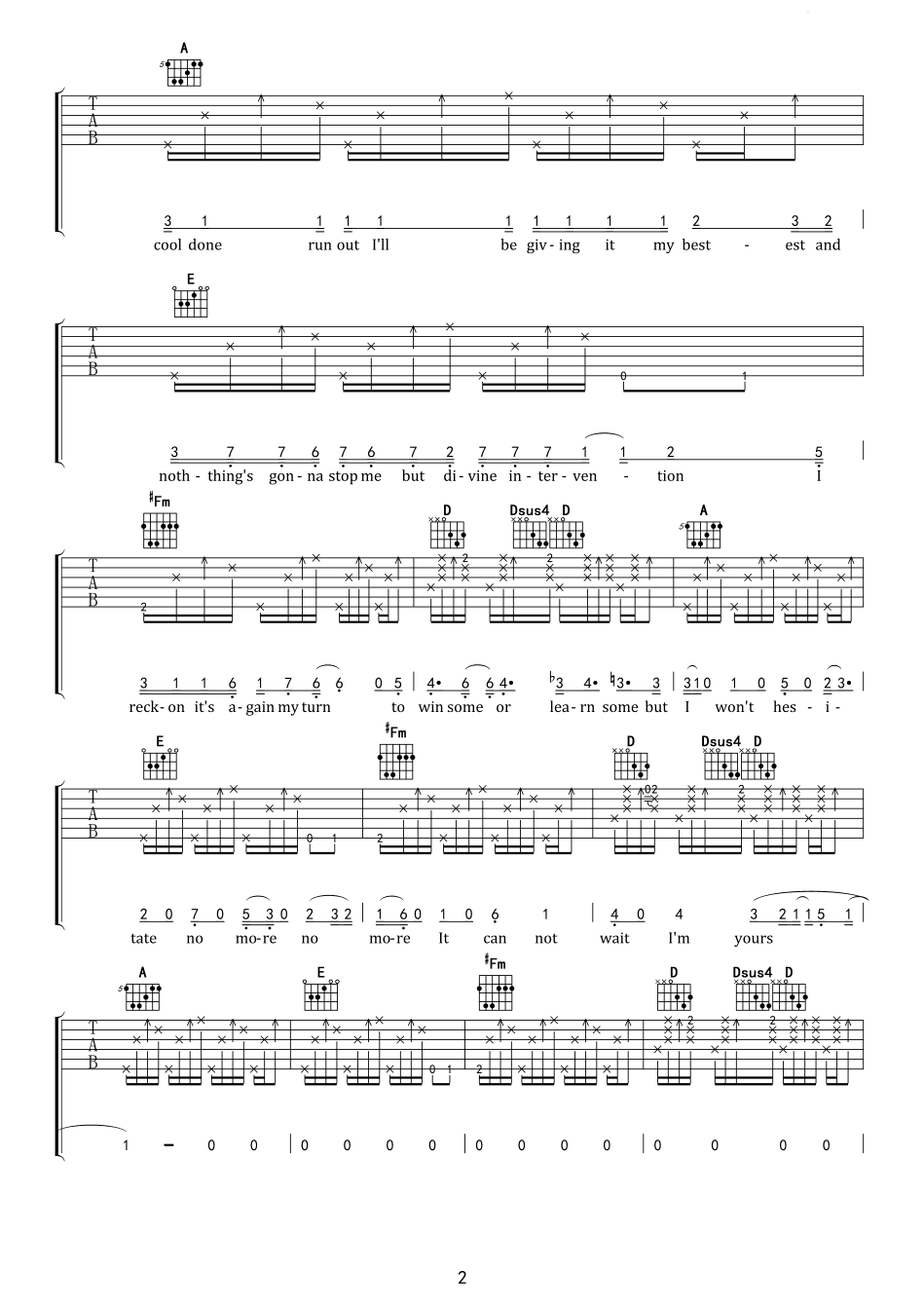 Jason Mraz I'm Yours吉他谱