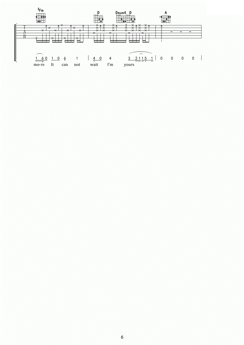 Jason Mraz I'm Yours吉他谱