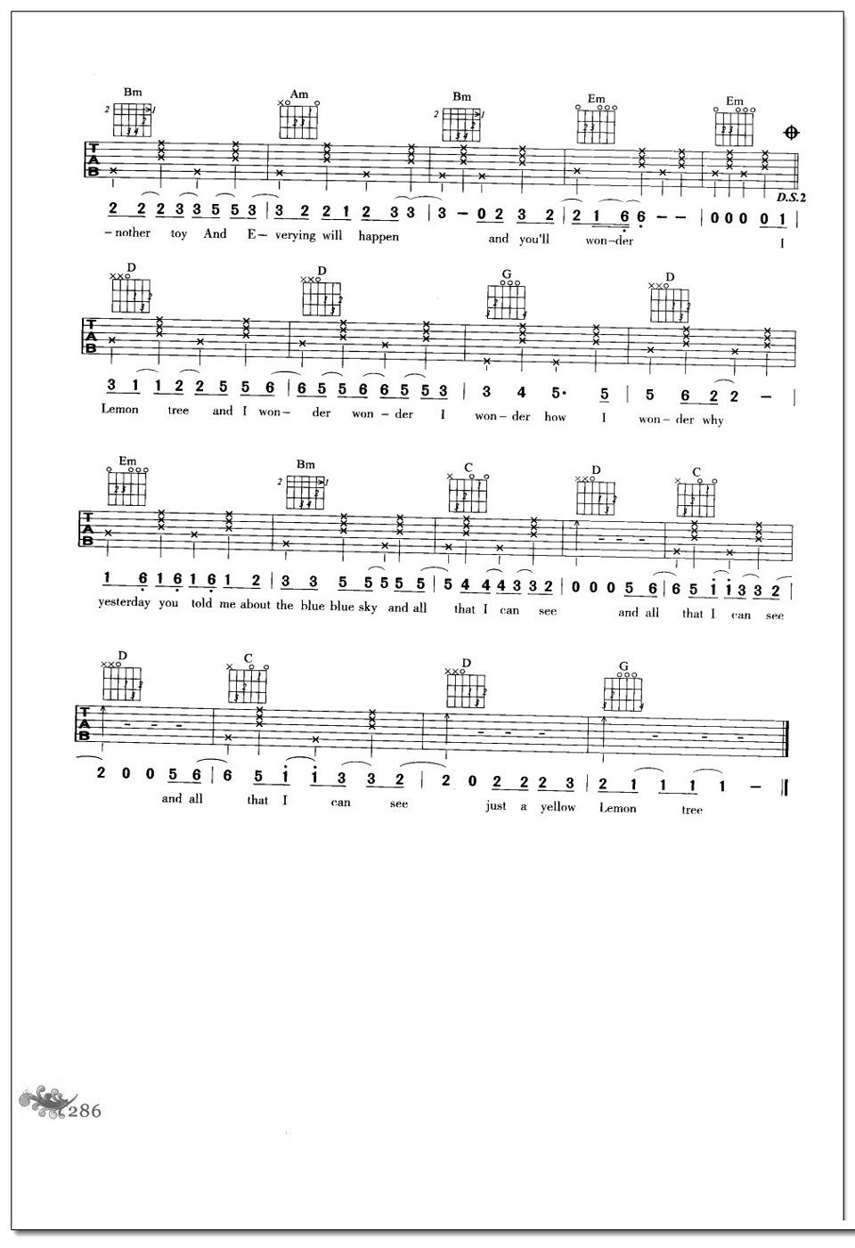 Lemon tree吉他谱 Fool's Garden