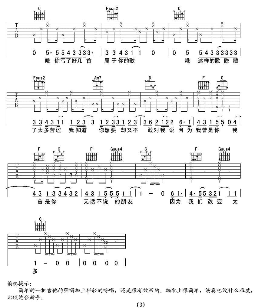 下个星期去英国吉他谱 陈绮贞