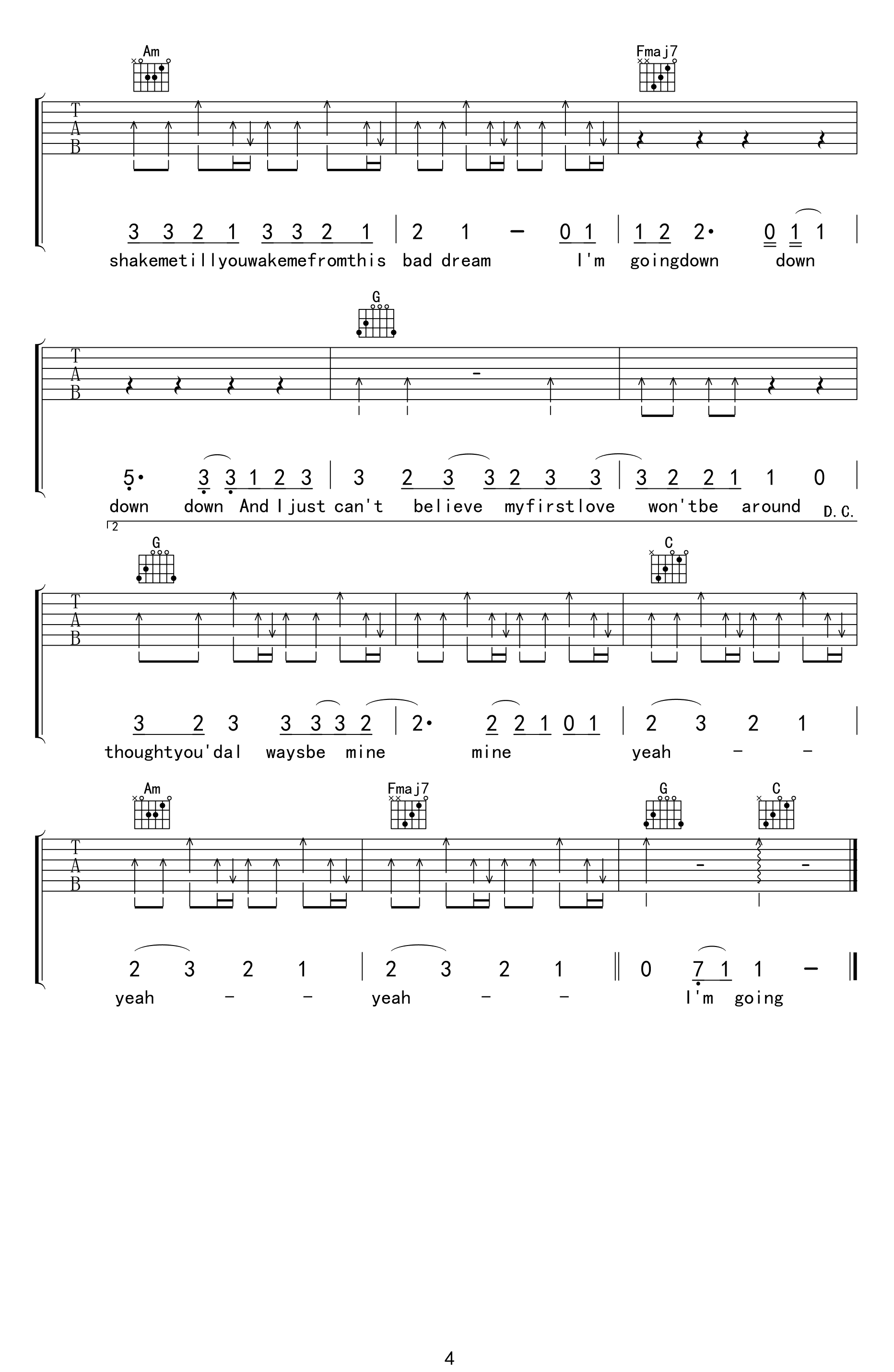 Baby吉他谱 Justin Bieber