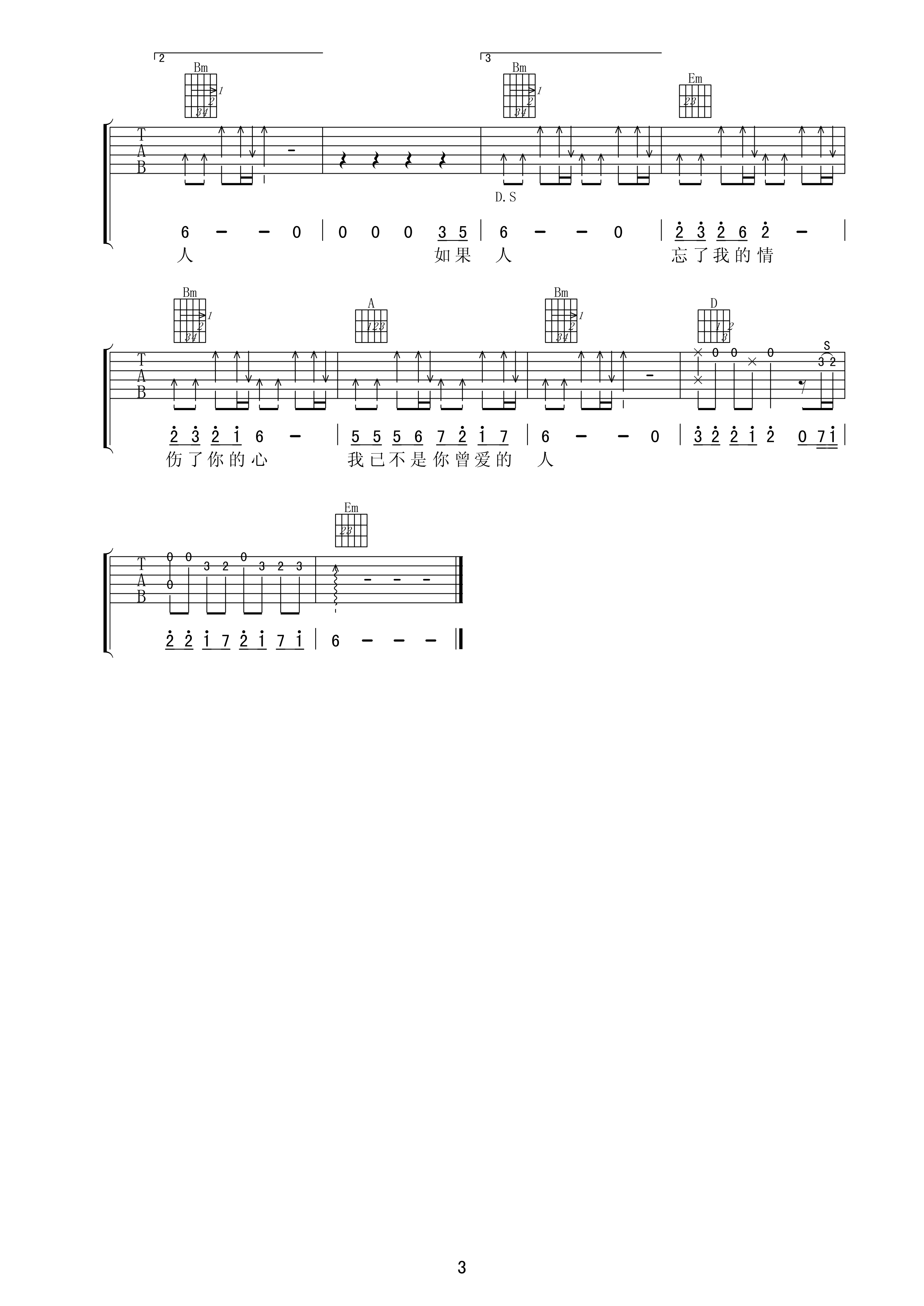 心痛2011吉他谱 小山