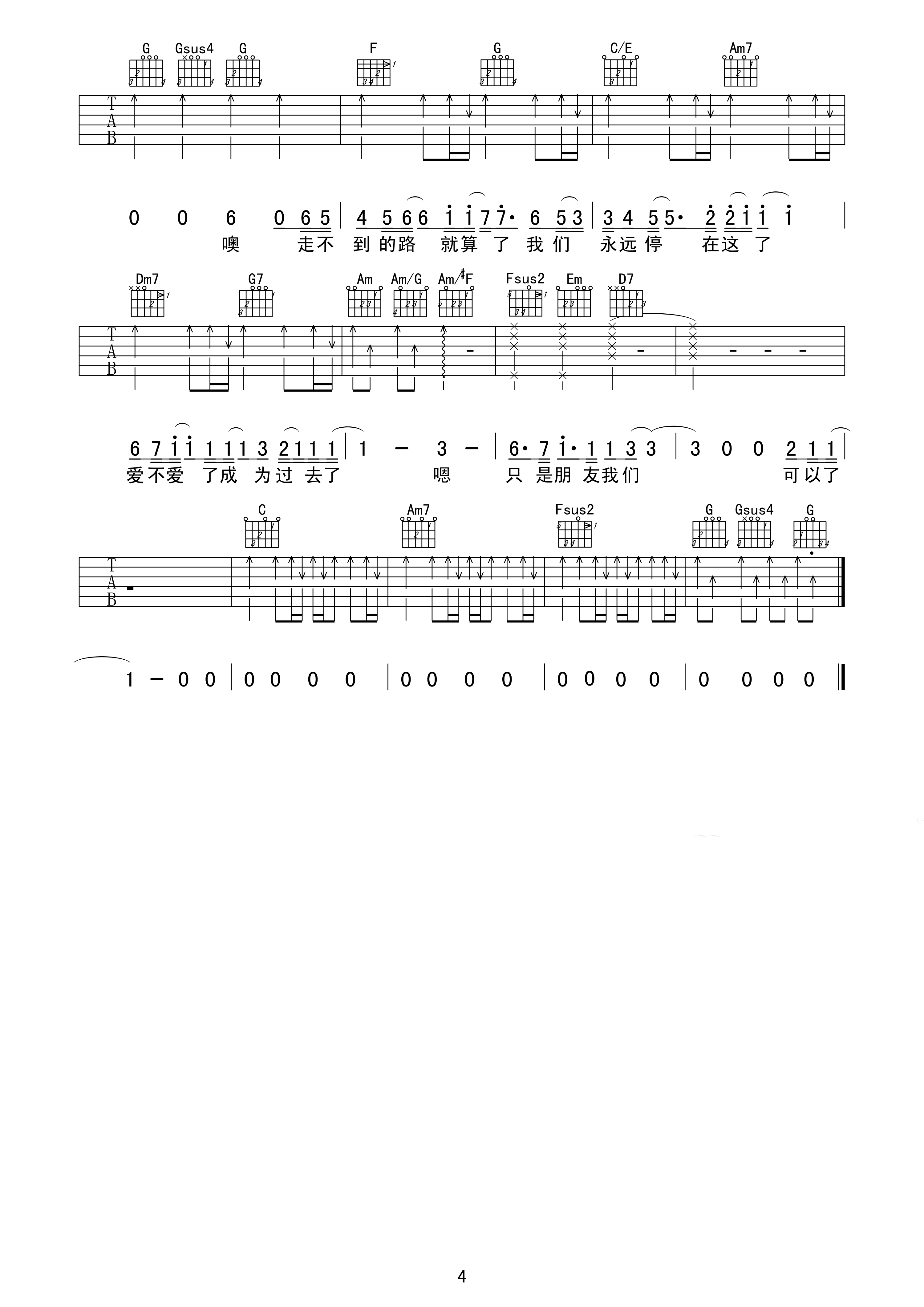 可以了吉他谱 陈奕迅