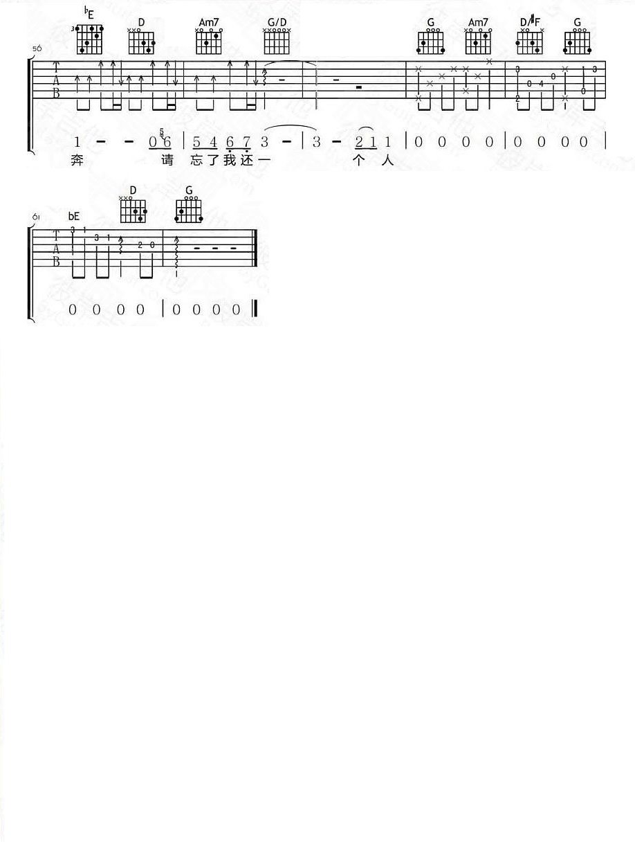我不愿让你一个人吉他谱