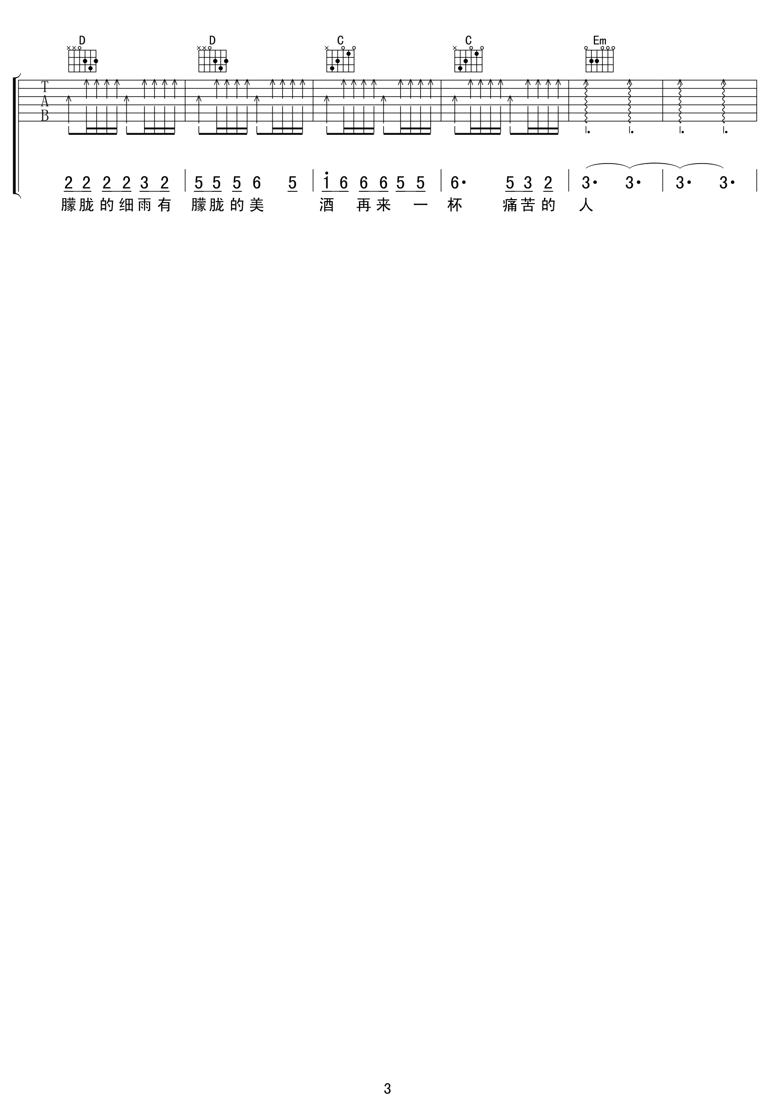 痛哭的人吉他谱 伍佰