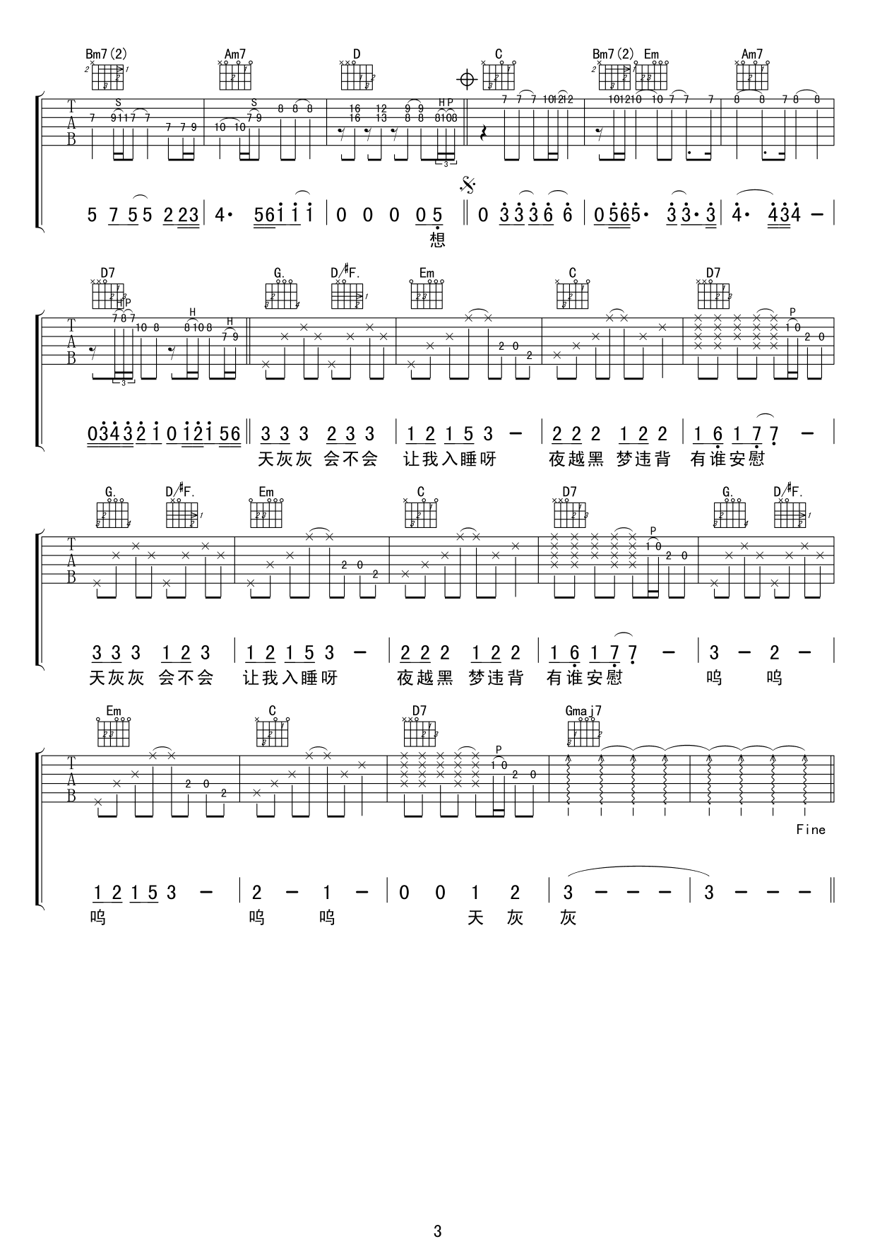 世界末日吉他谱 周杰伦