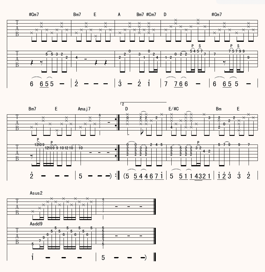 类似爱情吉他谱 萧亚轩