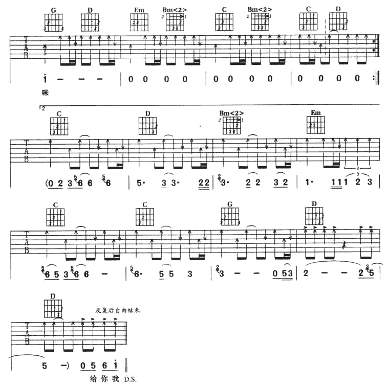 青春纪念册吉他谱 可米小子