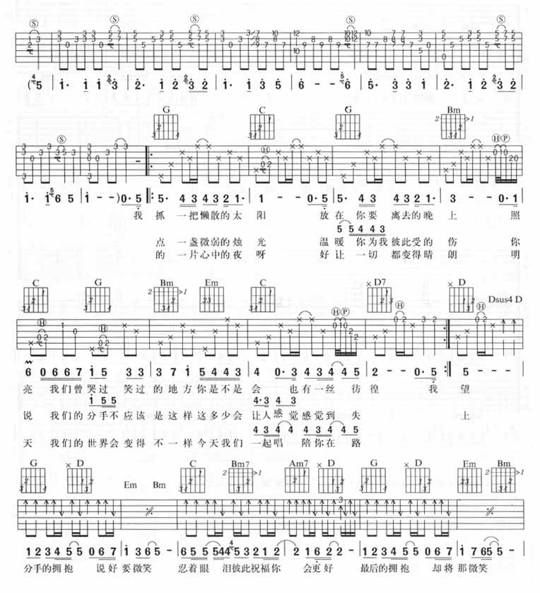 分手的拥抱吉他谱 青蛙乐队