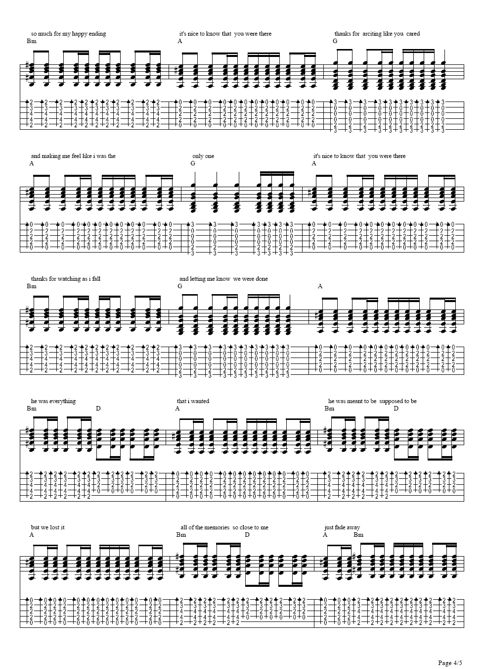 my happy ending吉他谱 艾薇儿