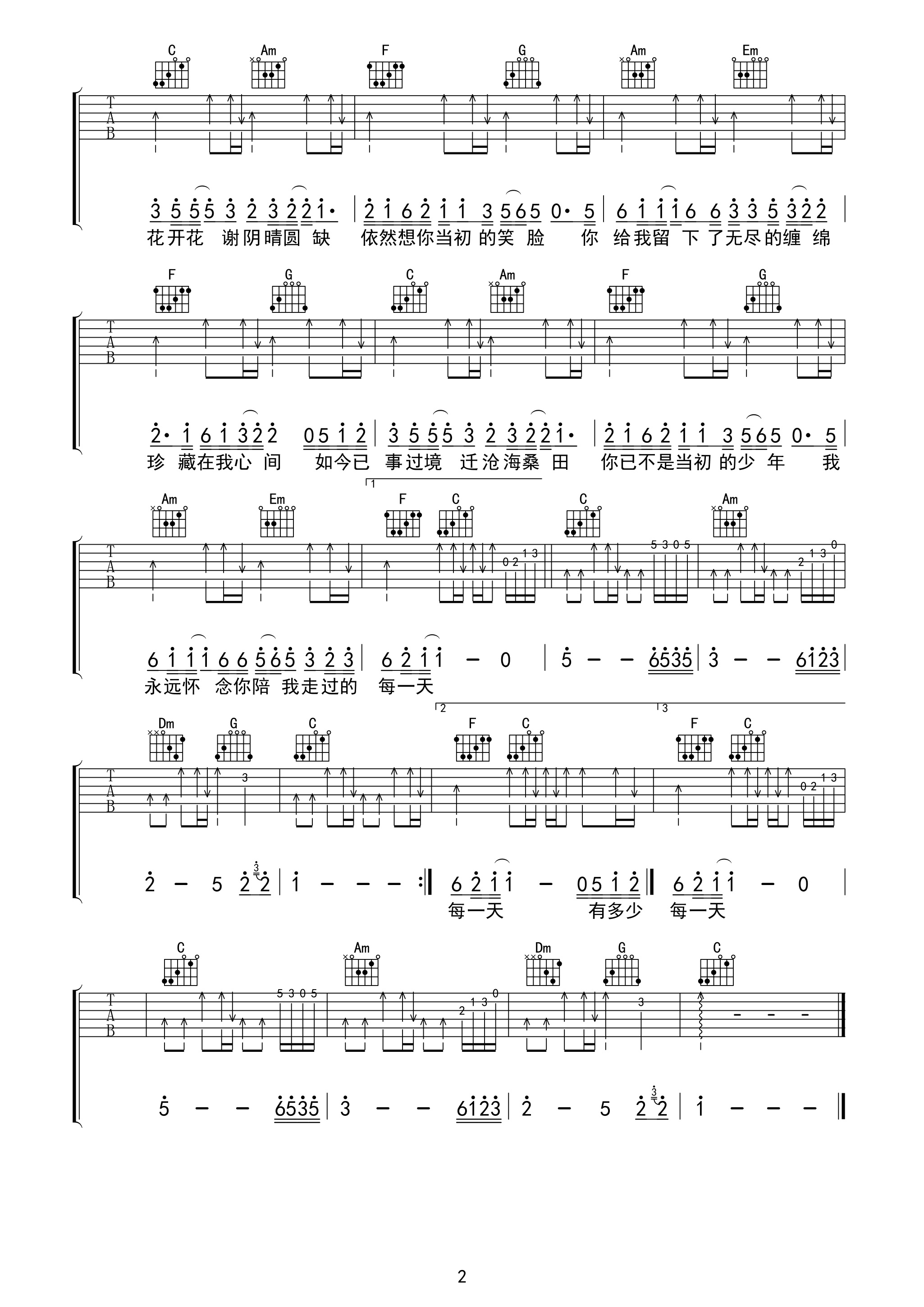 这条街吉他谱 冷漠云菲菲