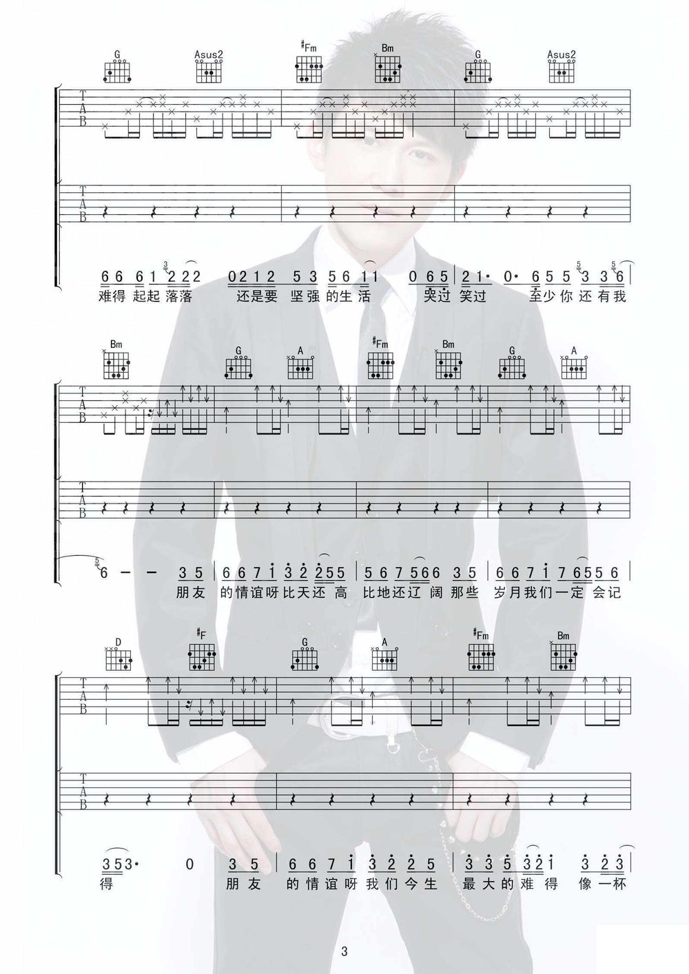 我的好兄弟吉他谱 高进小沈阳 双吉他版