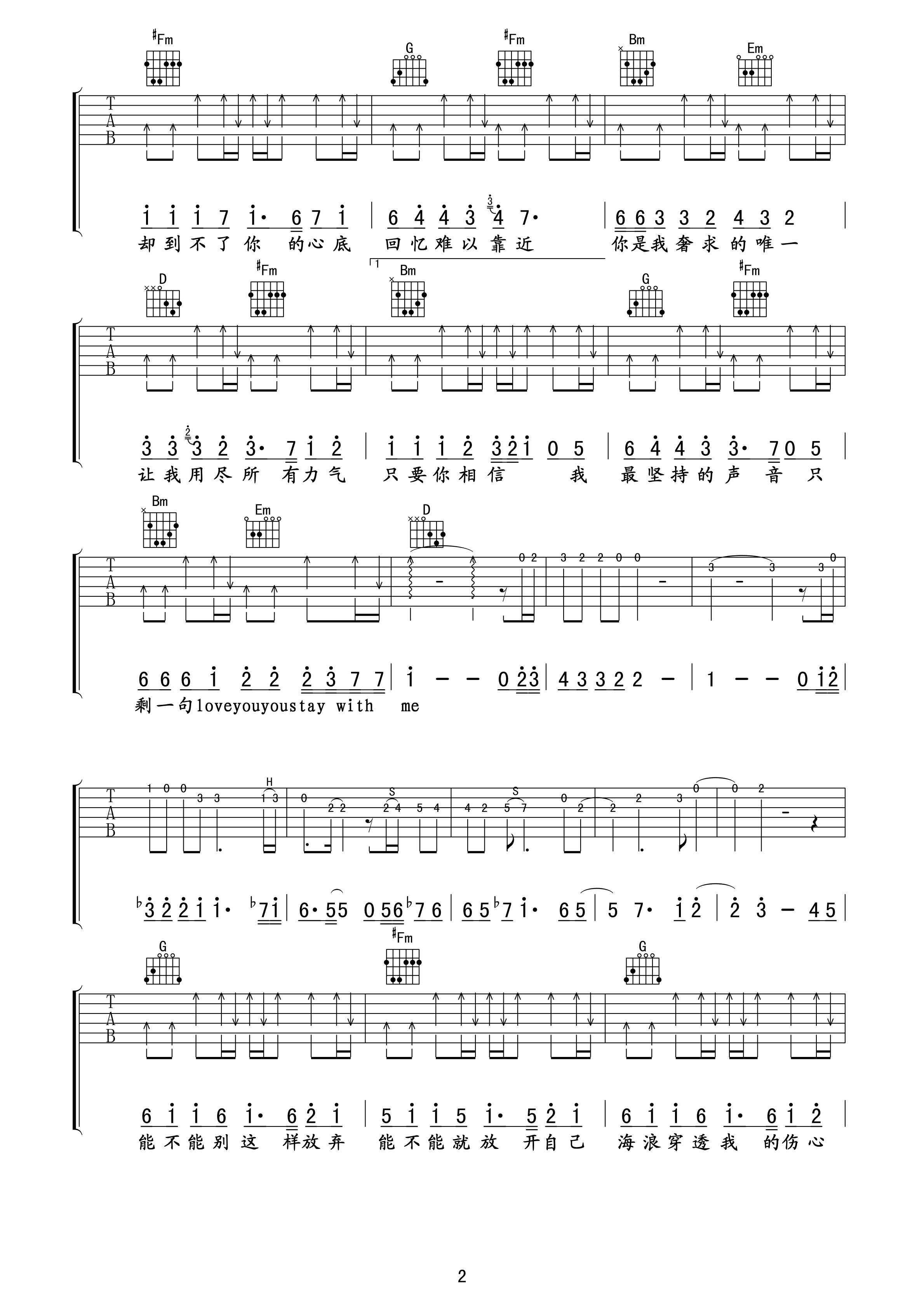 Love you you吉他谱 林俊杰