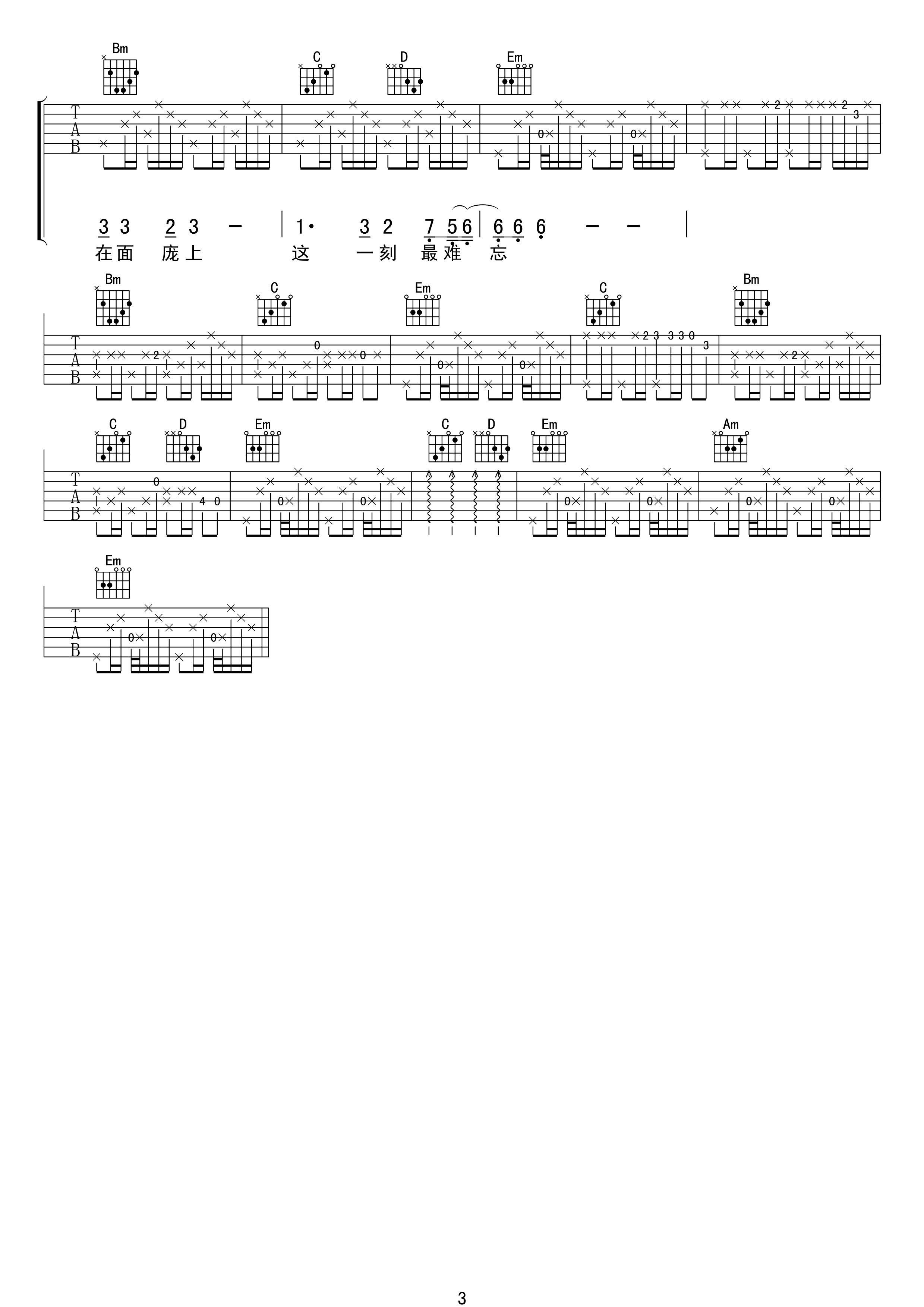 在水中央吉他谱 林子祥
