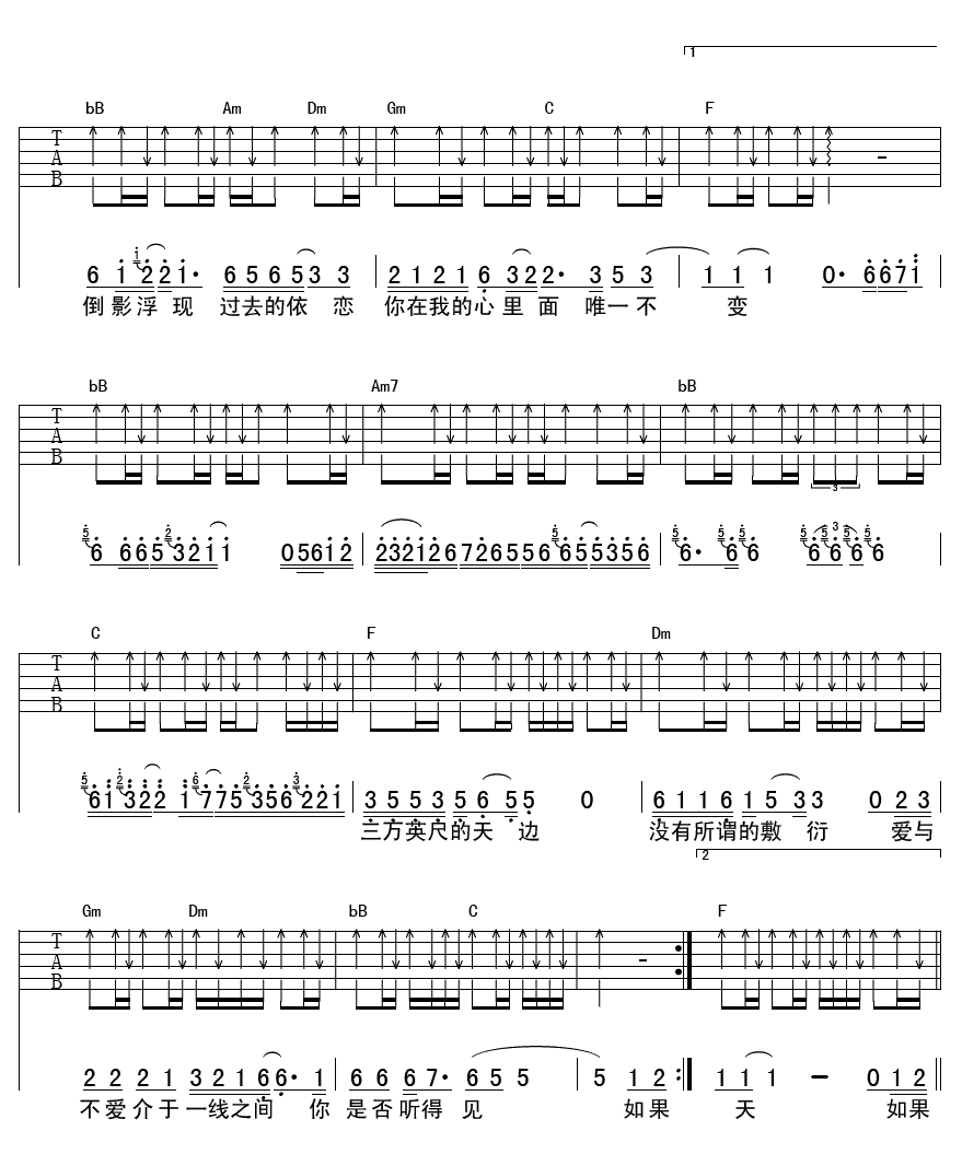 爱你的最后一天吉他谱 任贤齐