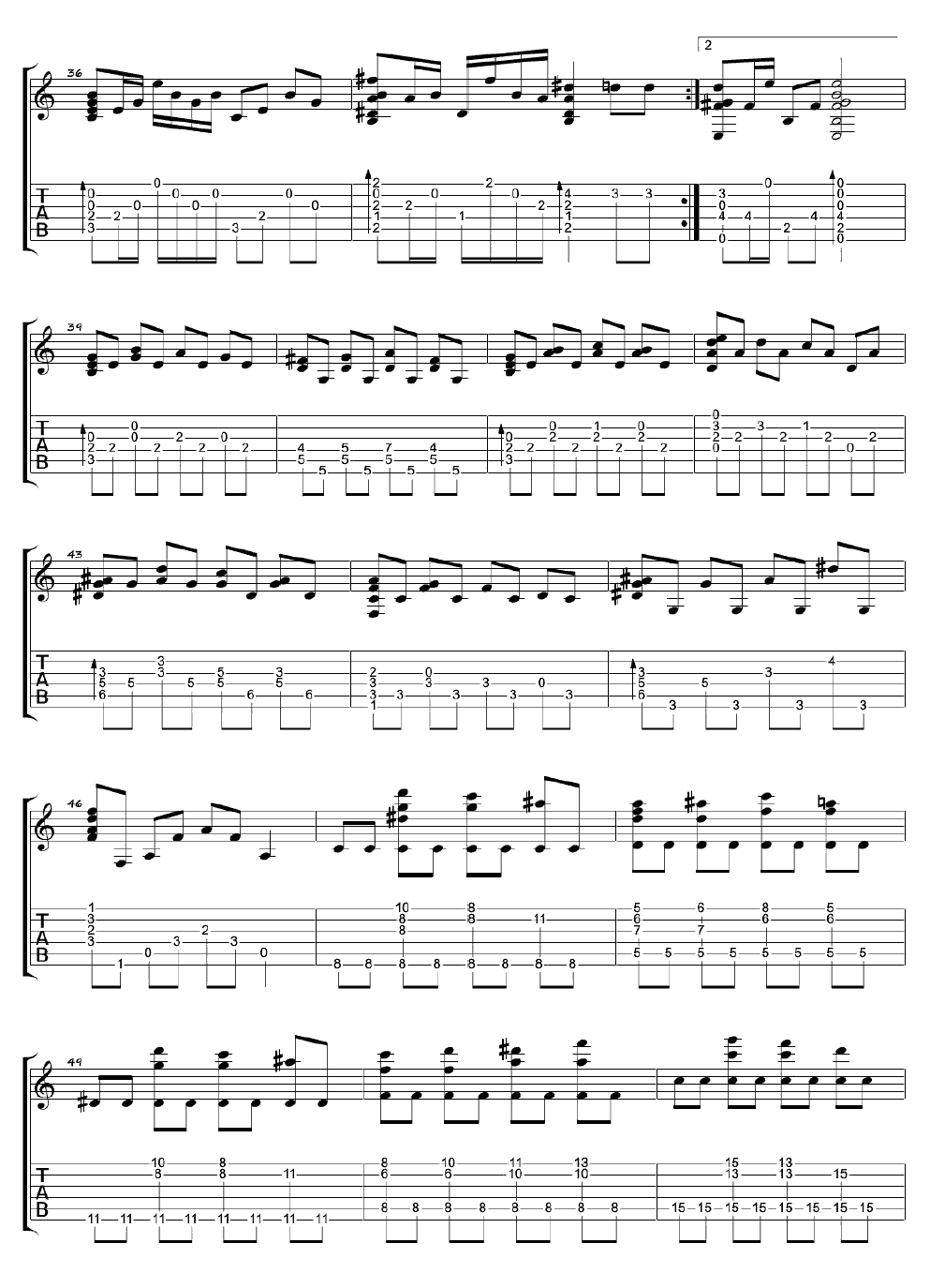 画心指弹版吉他谱 张靓颖