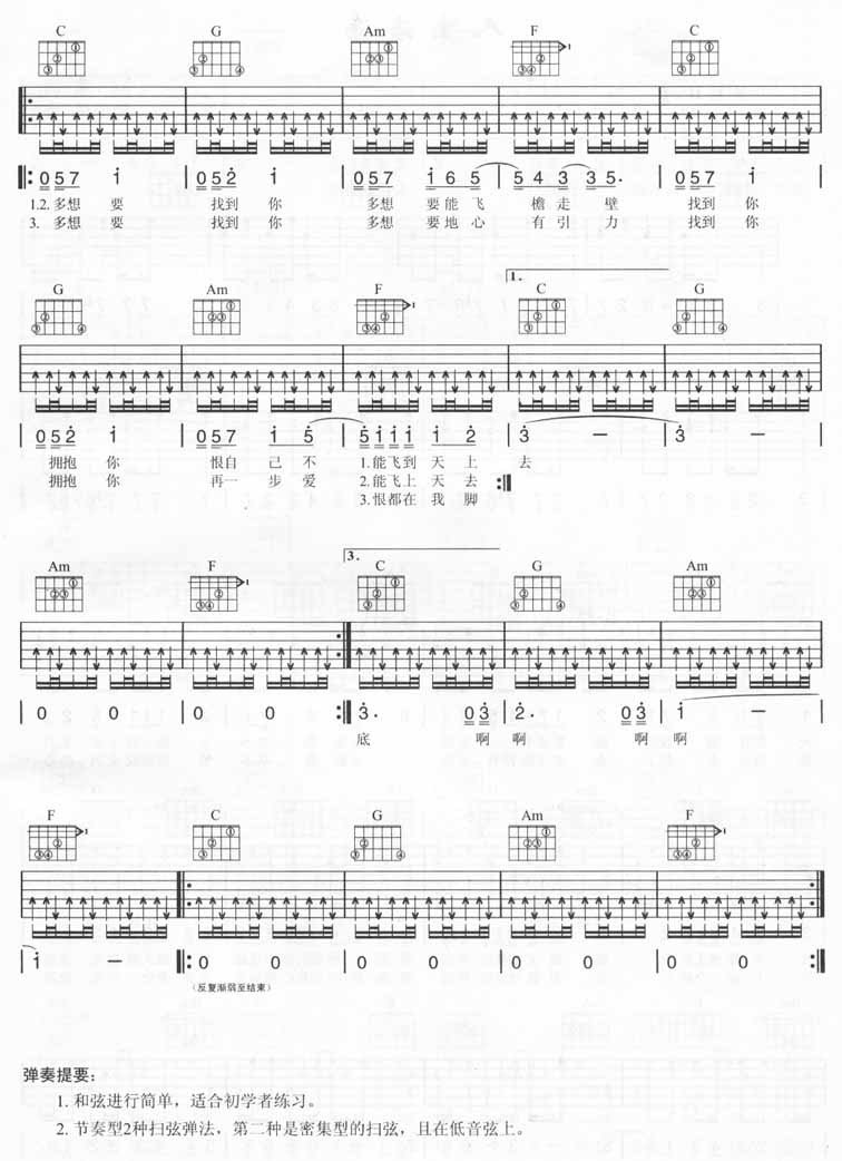 轻功吉他谱 五月天