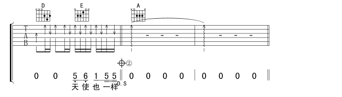 天使也一样吉他谱 任贤齐