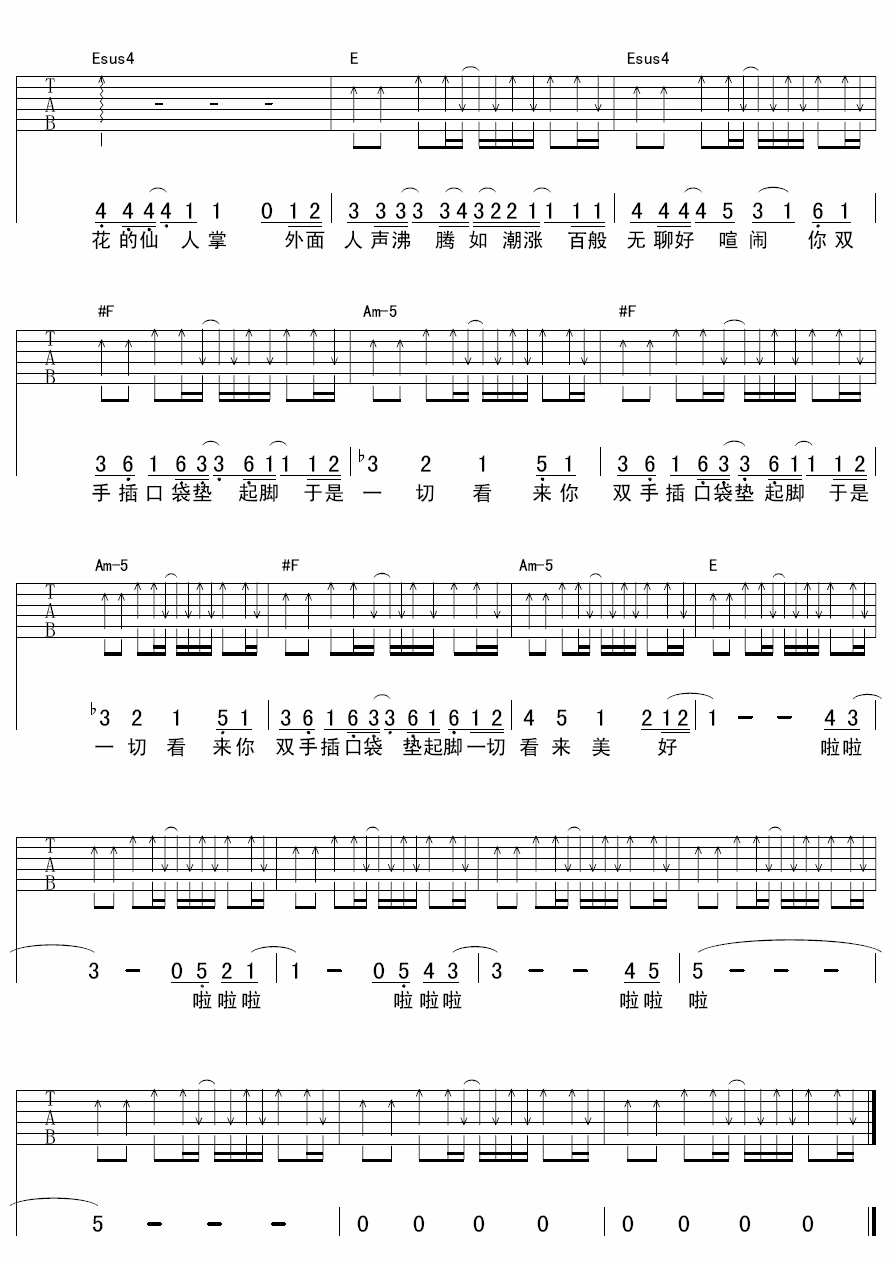 我亲爱的偏执狂吉他谱 陈绮贞