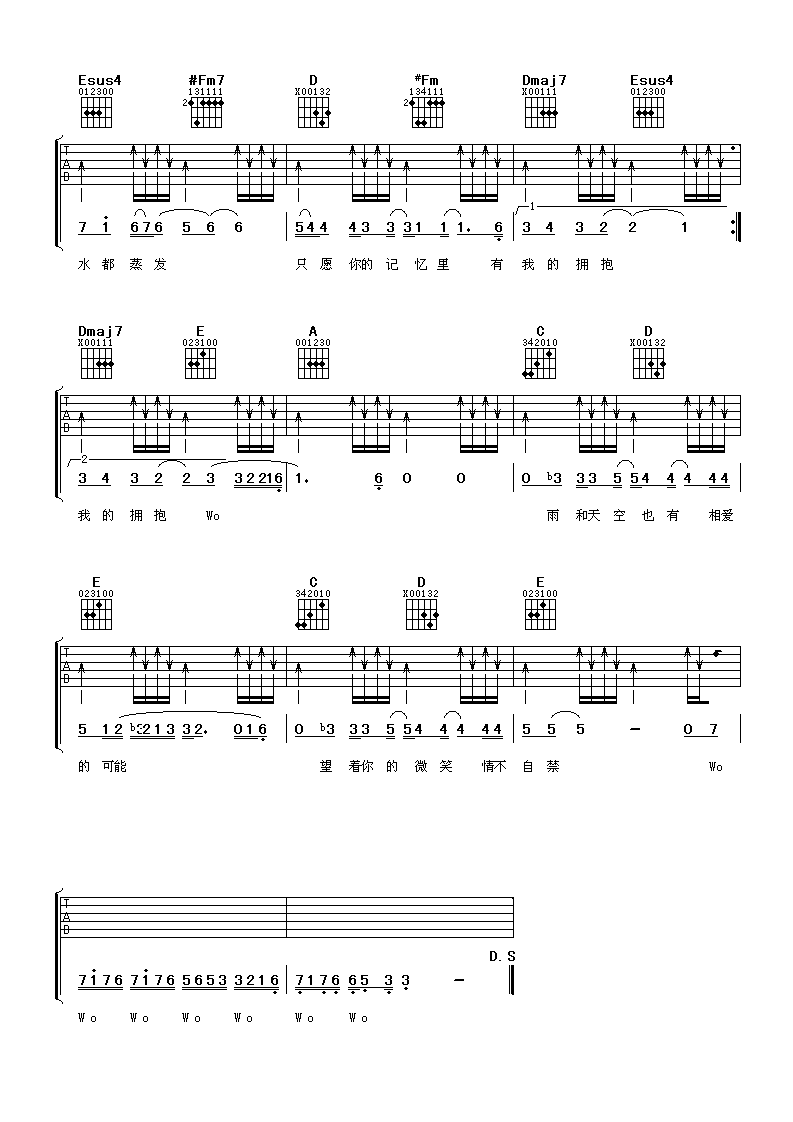 给我你的爱吉他谱 tank