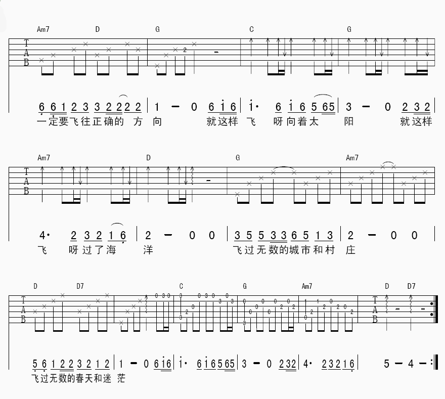 我是一只离群的鸟吉他谱 洪启