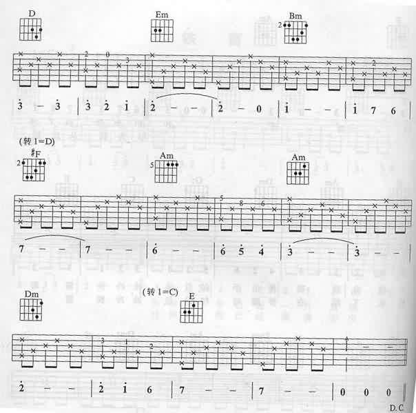 许美静铁窗吉他谱