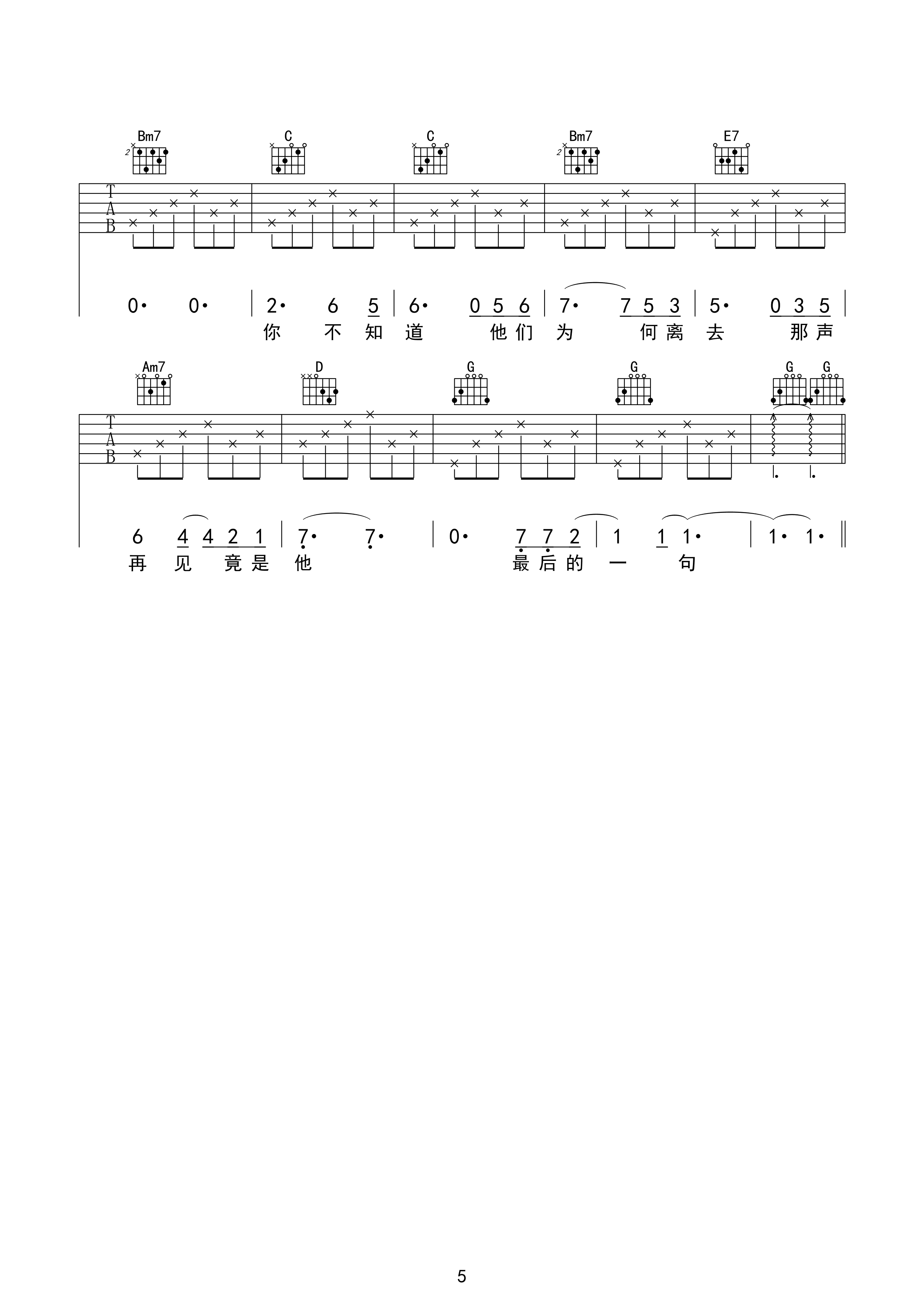 邓紫棋后会无期吉他谱 G调