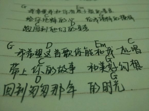 我希望匆匆那年主题曲吉他谱 杨玏