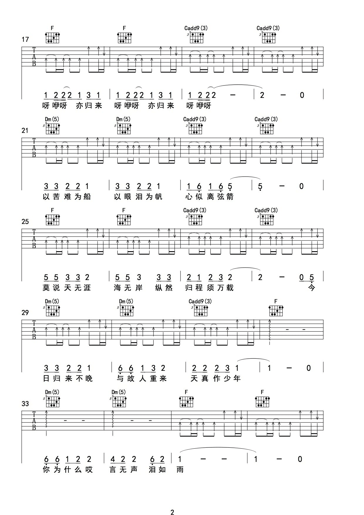 在木星吉他谱朴树