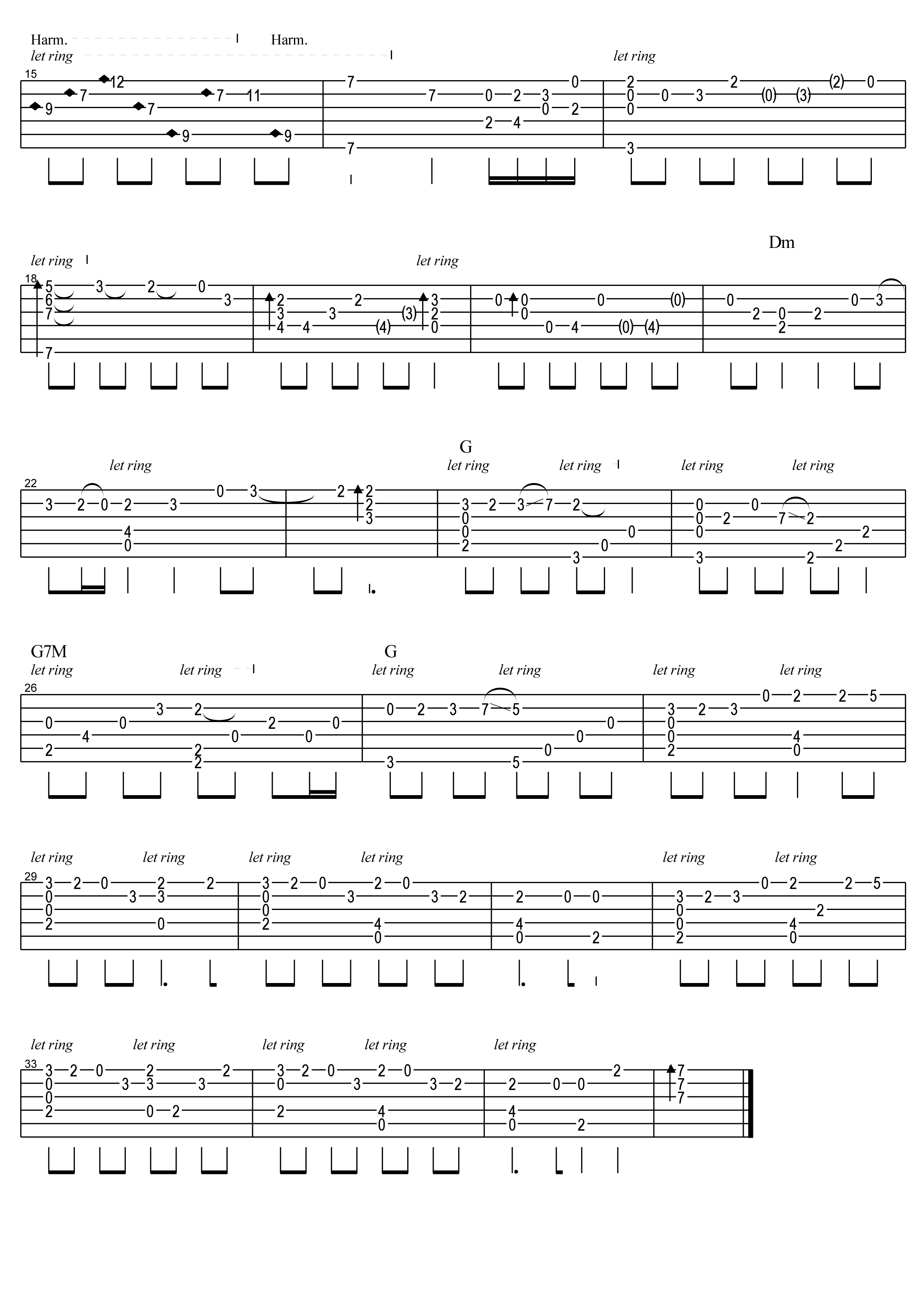 星之所在吉他谱