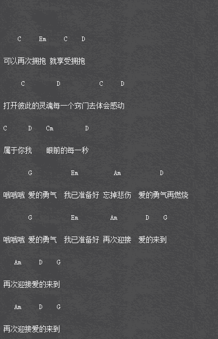 爱的勇气txt吉他谱