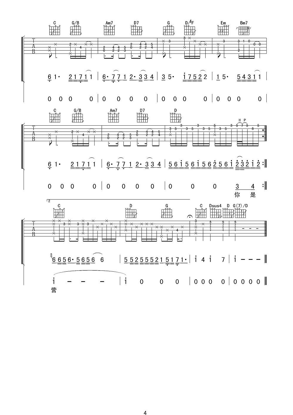 最重要的决定吉他谱范玮琪