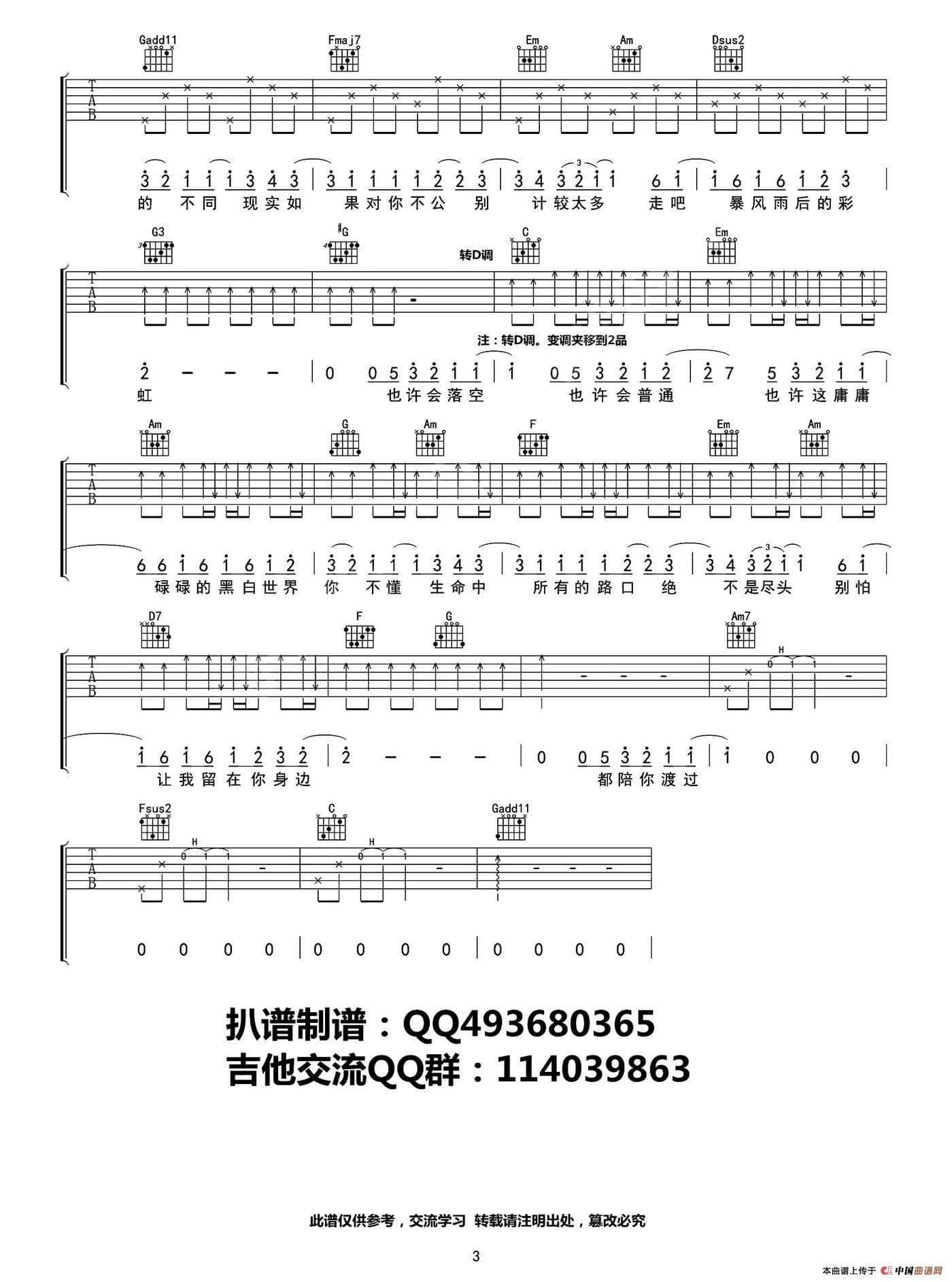 让我留在你身边吉他谱陈奕迅