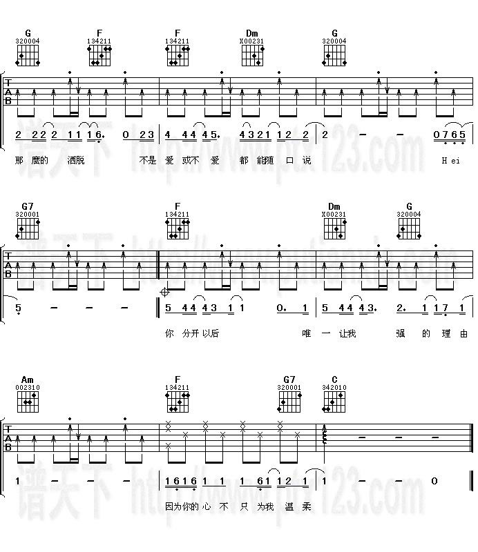 别说吉他谱
