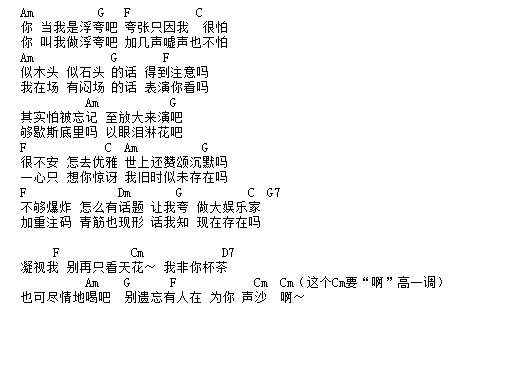 陈奕迅浮夸txt吉他谱