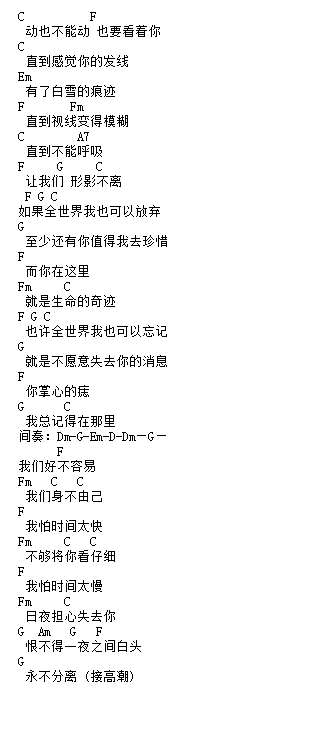 林忆莲至少还有你txt吉他谱