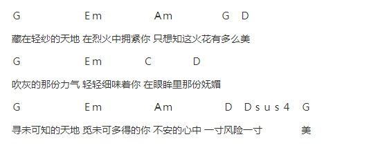 周华健爱冒险txt吉他谱