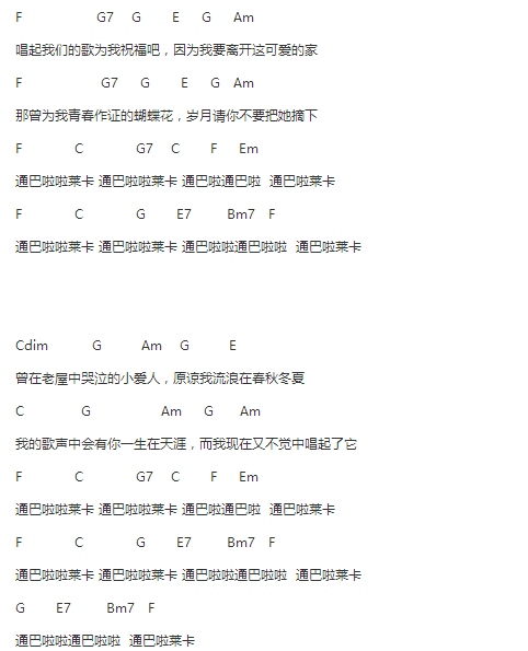 我们的歌txt吉他谱