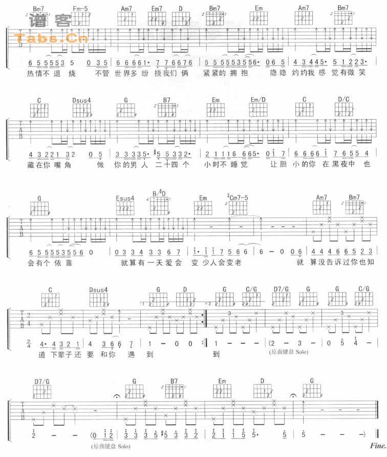 做你的男人吉他谱