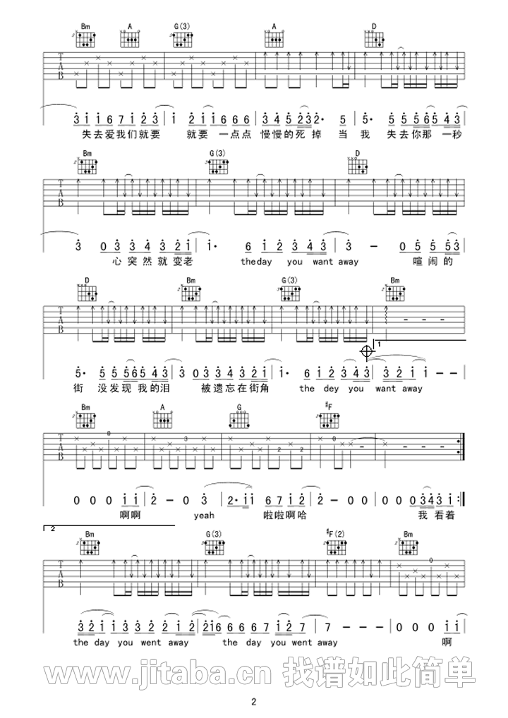 第一次爱的人吉他谱