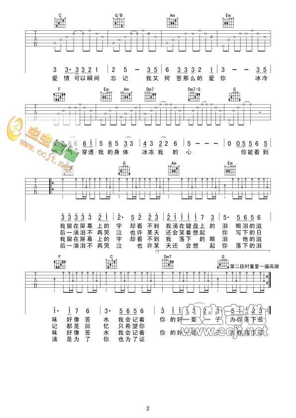 曾经爱过你吉他谱