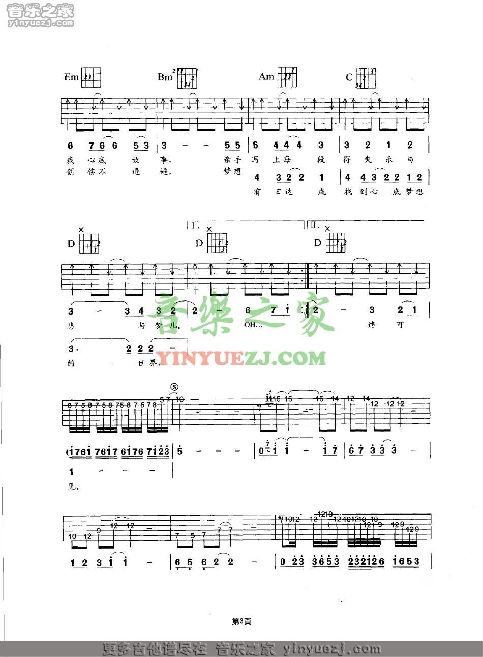 不再犹豫吉他谱