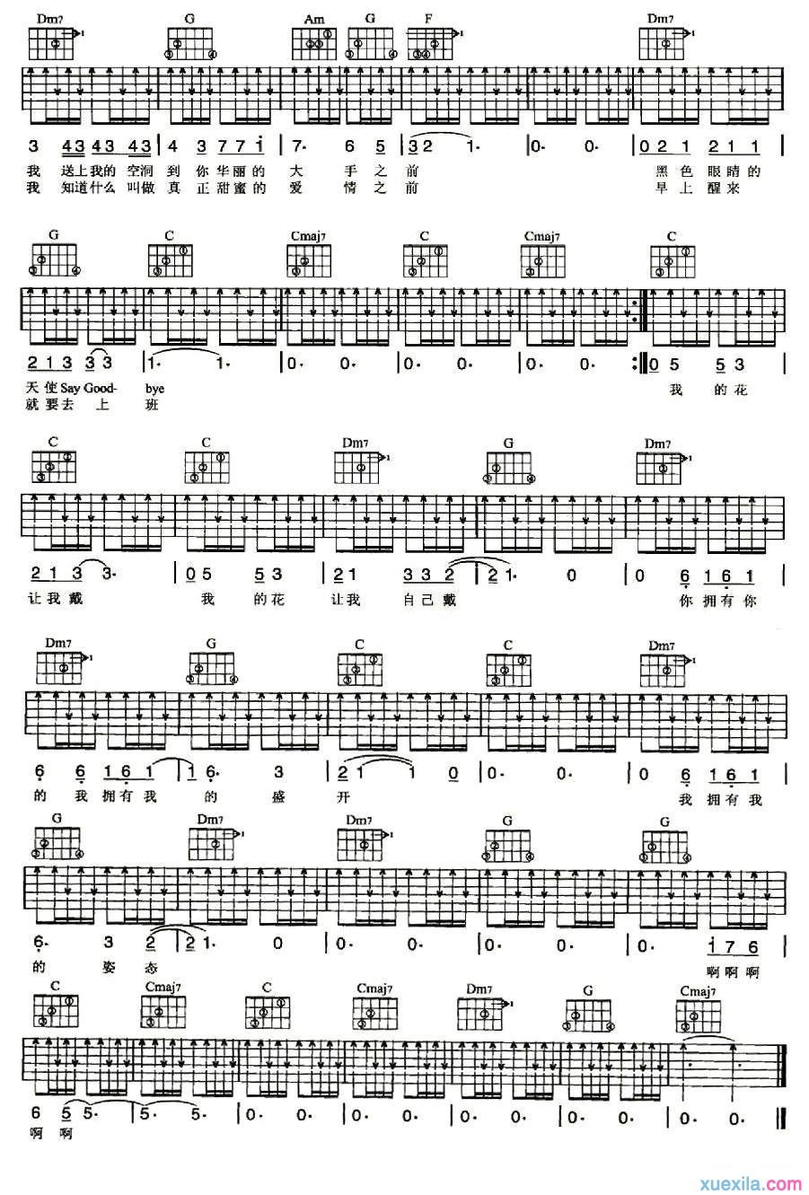 花的姿态吉他谱