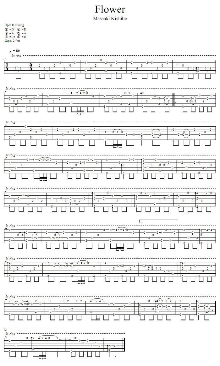 flower指弹吉他谱岸部真明
