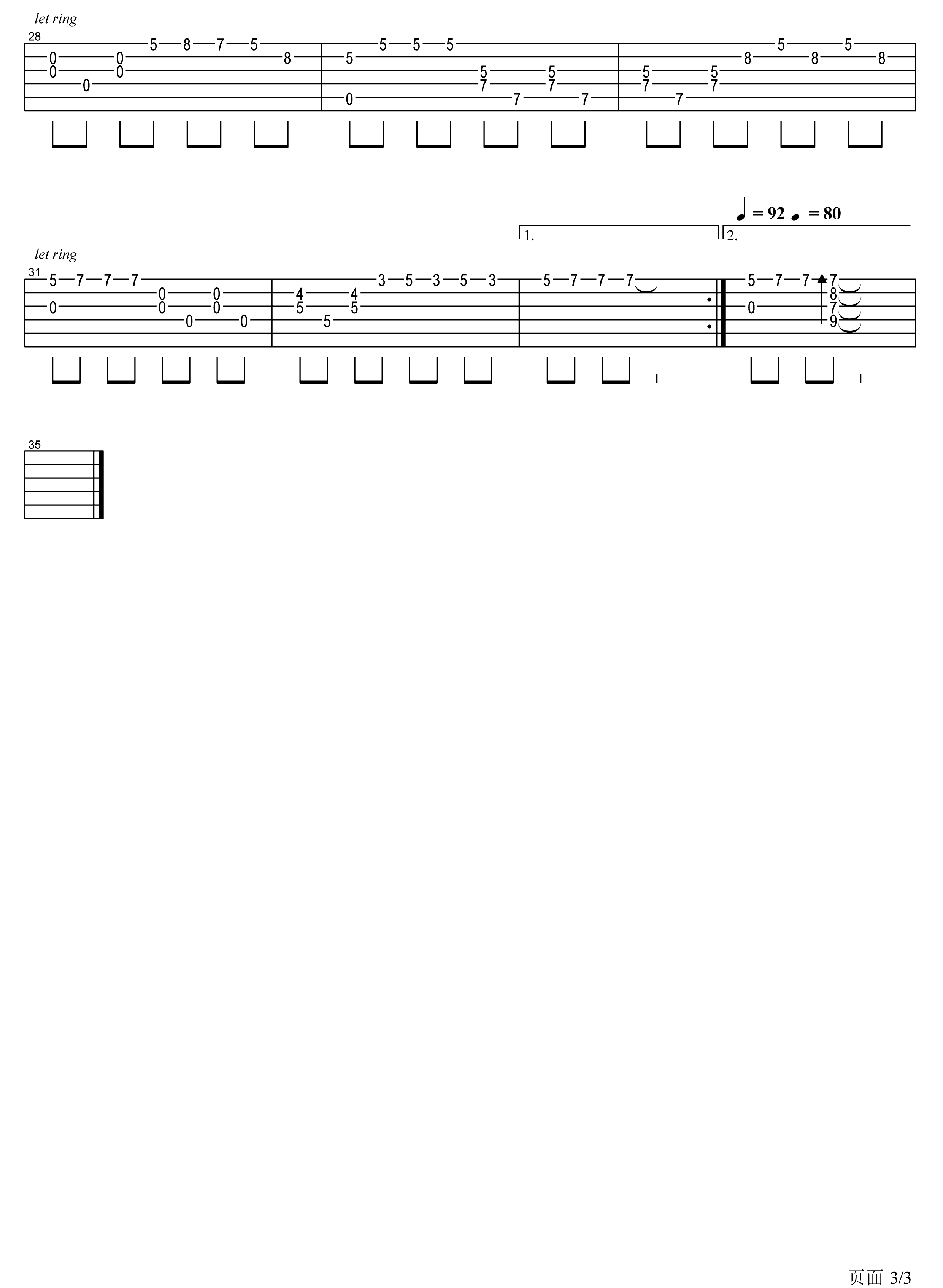 爱的纪念吉他谱 理查德·克莱德曼