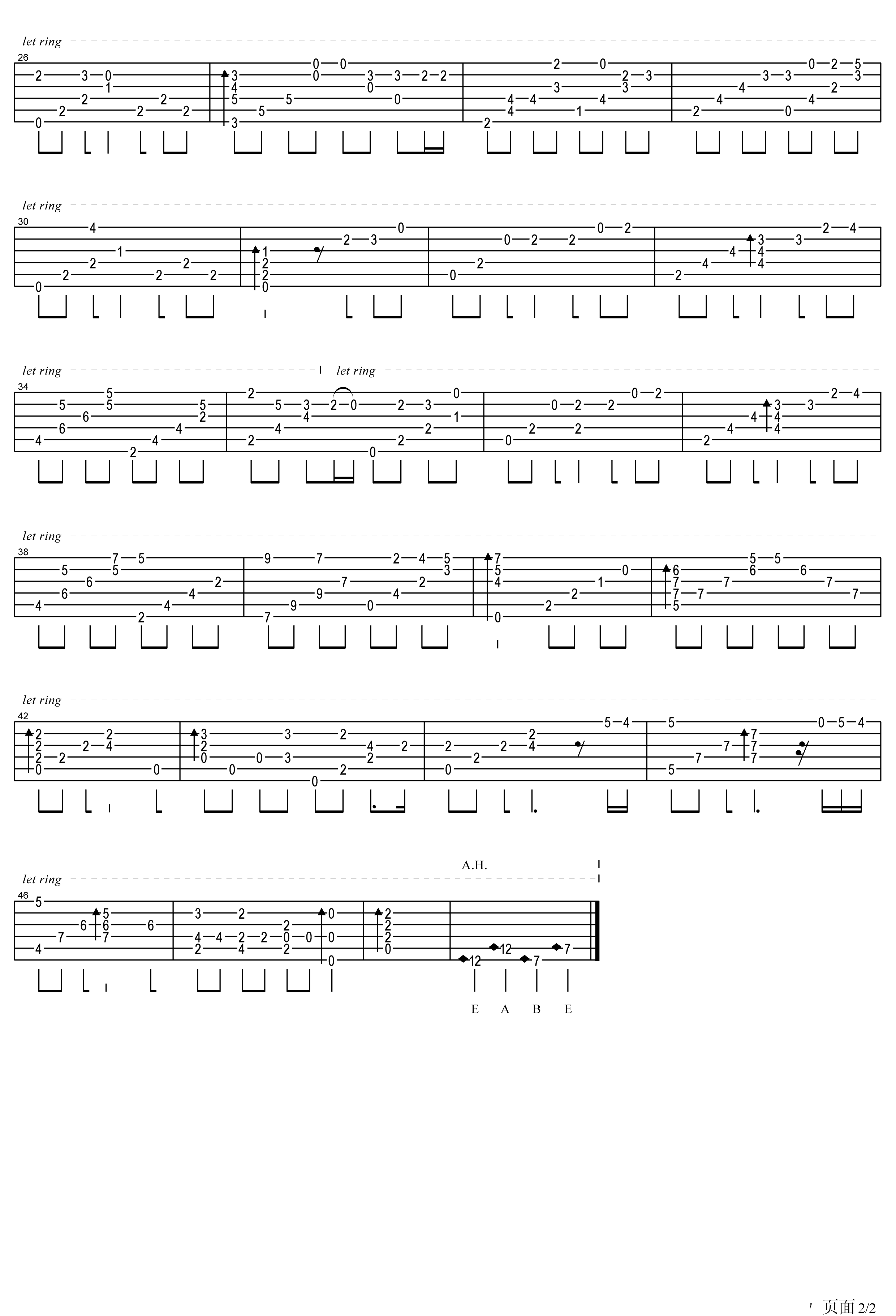 Reason吉他谱 蓝色生死恋主题曲 卢家宏