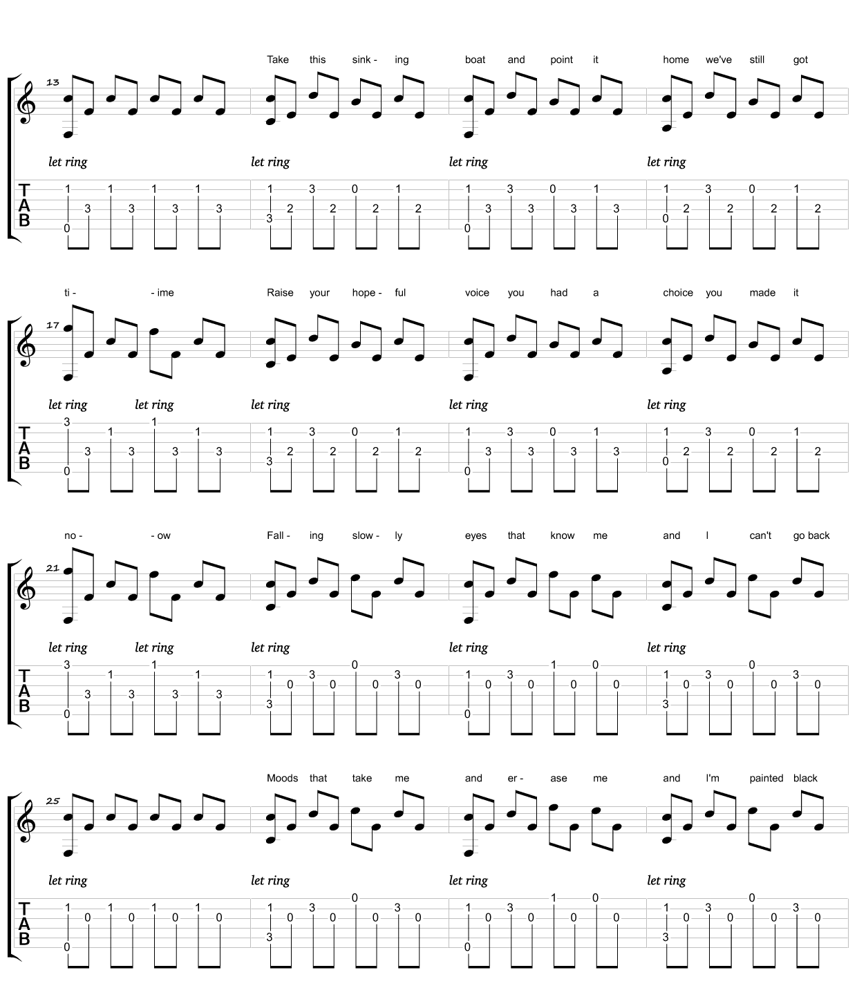 falling slowly吉他谱