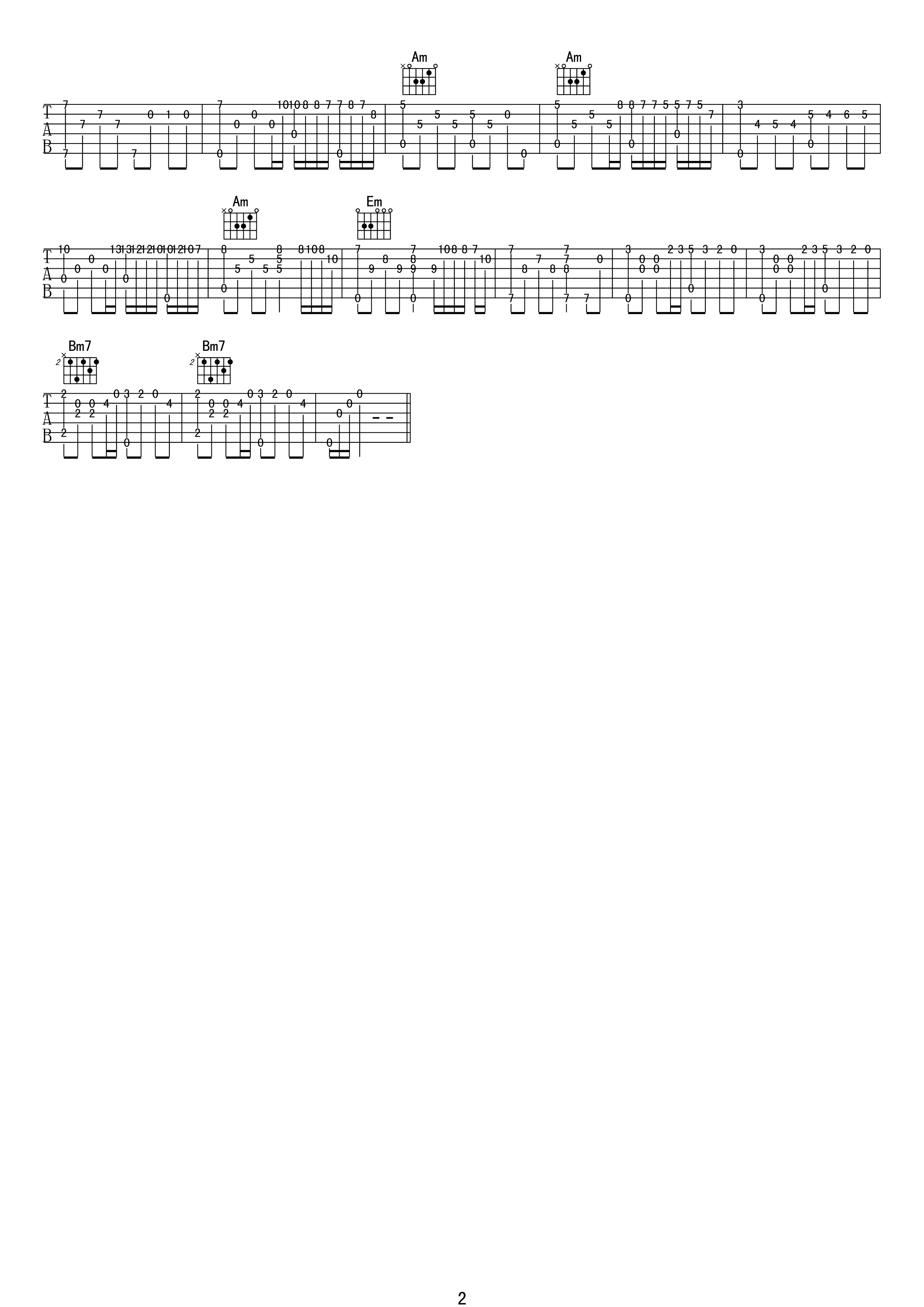 秋日的私语吉他谱 理查德·克莱德曼